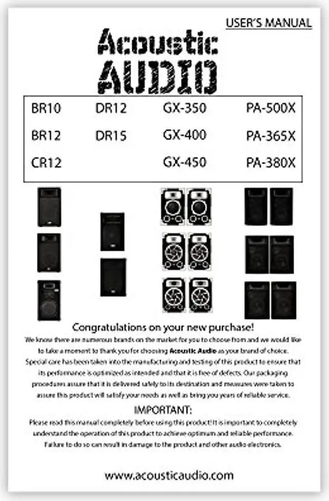 Alt view image 11 of 11 - Acoustic Audio PA-500X Passive 800 Watt 3-Way Speaker Pair DJ PA Karaoke Studio Speakers