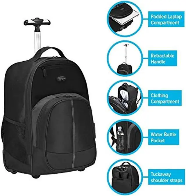 Alt view image 11 of 11 - Targus Compact TSB750US Carrying Case (Backpack) 16" to 17" Notebook - Black - Bump Resistant, Scratch Resistant - Neoprene, Mesh, Elastic - Polyester Exterior Material - 7.66 gal Volume Capacity