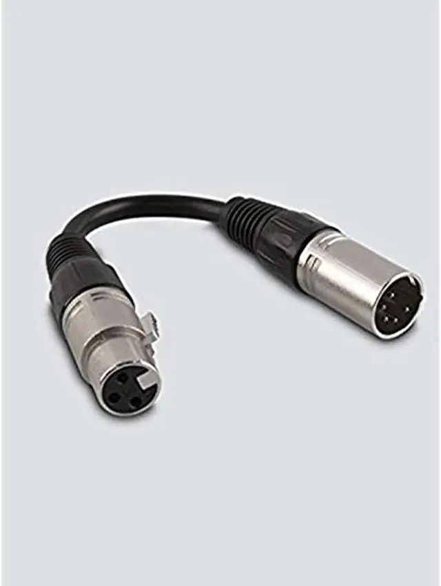 Alt view image 4 of 9 - CHAUVET 6" 3-Pin Female to 5-Pin Male DMX Cable, 24 AWG #DMX3F5M
