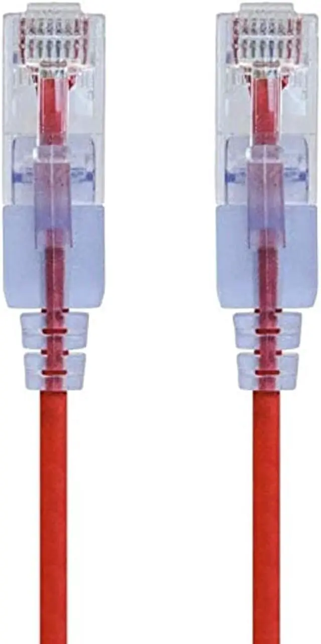Alt view image 2 of 12 - Monoprice Cat6A Ethernet Patch Cable - 3 Feet - Red (10 Pack) Snagless RJ45 550Mhz UTP Pure Bare Copper Wire 10G 30AWG - SlimRun Series