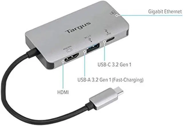 Alt view image 9 of 13 - Targus USB-C DP Alt Mode Single Video 4K HDMI Docking Station with 100W PD Pass-Thru - DOCK418USZ