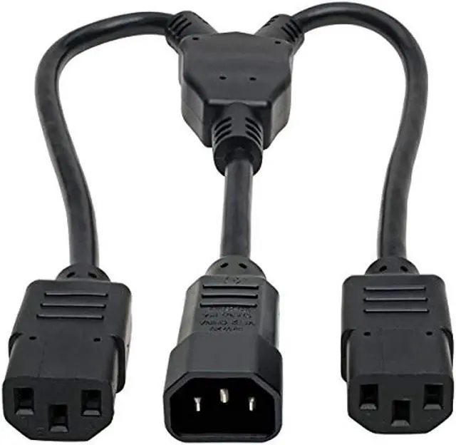 Alt view image 7 of 18 - Tripp Lite P004-18N-2C13 C14 Male to C13 Female Splitter, PDU Style - C14 to 2x C13, 10A, 100–250V, 18 AWG, 18 in., Black