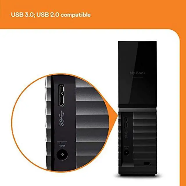 Alt view image 10 of 20 - WD My Book 14TB Desktop External Hard Drive for Windows/Mac/Laptop, USB 3.0 Black (WDBBGB0140HBK-NESN)