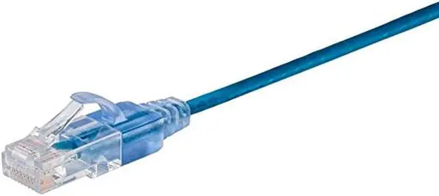 Alt view image 4 of 11 - Monoprice SlimRun Cat6A Ethernet Patch Cable - Network Internet Cord - RJ45, Stranded, UTP, Pure Bare Copper Wire, 30AWG, 6in, Blue, 5-Pack