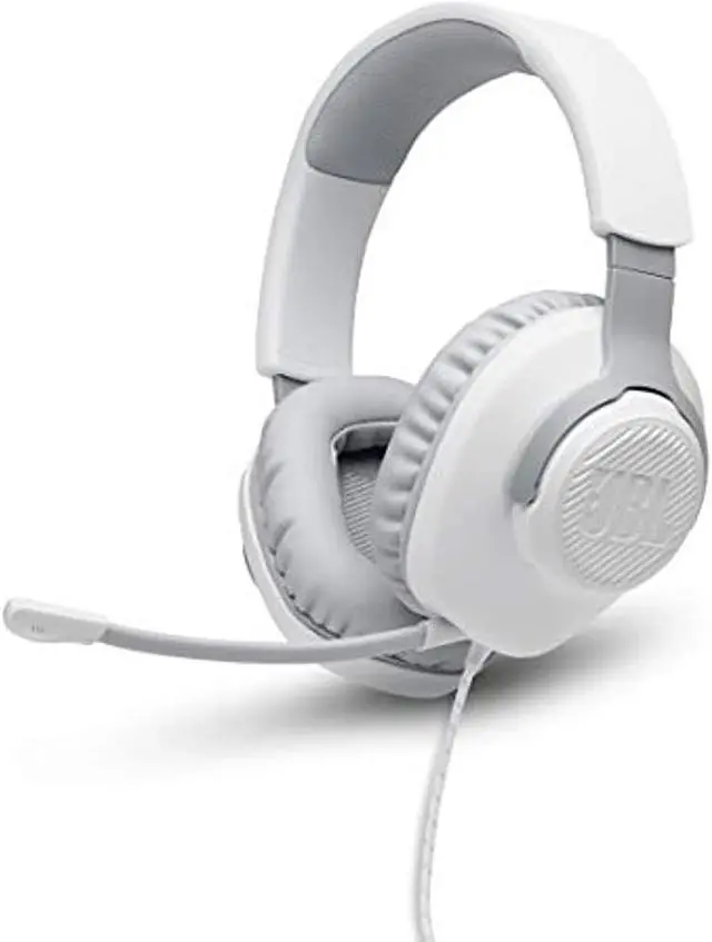 Alt view image 7 of 19 - JBL QUANTUM 100 Circumaural Gaming Headset, White