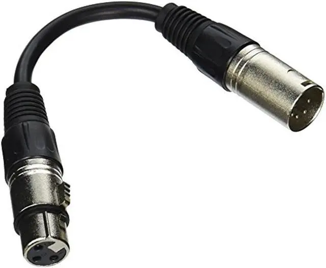Alt view image 2 of 9 - CHAUVET 6" 3-Pin Female to 5-Pin Male DMX Cable, 24 AWG #DMX3F5M