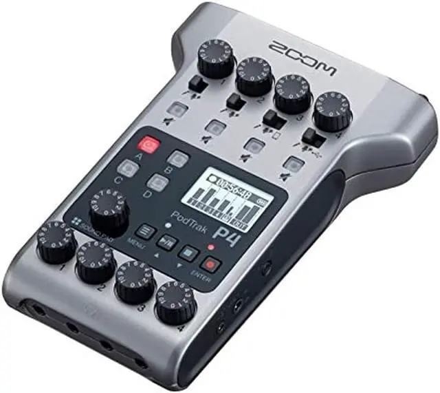 Alt view image 11 of 14 - Zoom PodTrak P4 Portable Multitrack Podcast Recorder Bundle with 4x Zoom ZDM-1 Podcast Pack