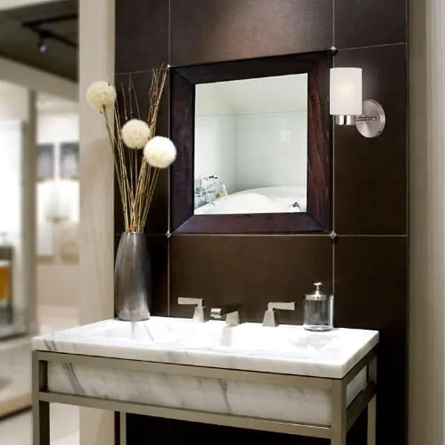 Alt view image 2 of 3 - Westinghouse 6227800 Sylvestre One-Light Indoor Wall Fixture, Brushed Nickel Finish with Frosted Seeded Glass