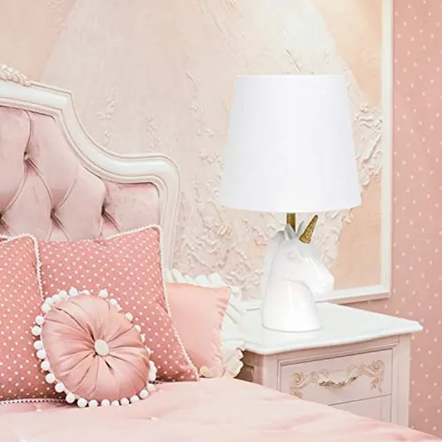 Alt view image 9 of 18 - Simple Designs Sparkling Gold and White Unicorn Table Lamp