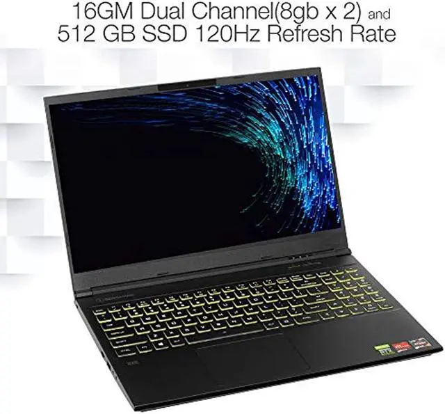 Alt view image 11 of 20 - Evoo Gaming 15.6” Laptop, FHD, 120Hz, AMD Ryzen 7 4800H Processor, NVIDIA GeForce RTX 2060, THX Spatial Audio, 512GB SSD, 16GB RAM, RGB Backlit Keyboard, HD Camera, Windows 10 Home, Black (EG-LP7-BK)