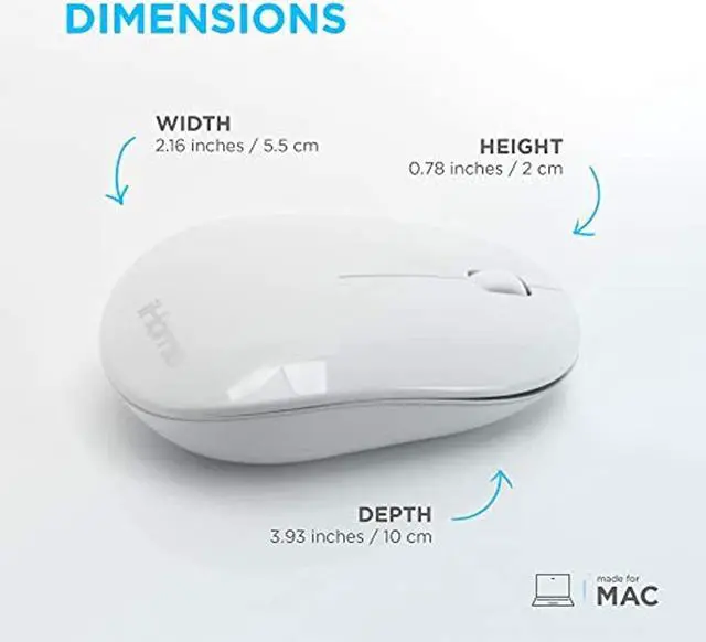 Alt view image 9 of 19 - iHome IMACM110W Bluetooth Mac Mouse - White