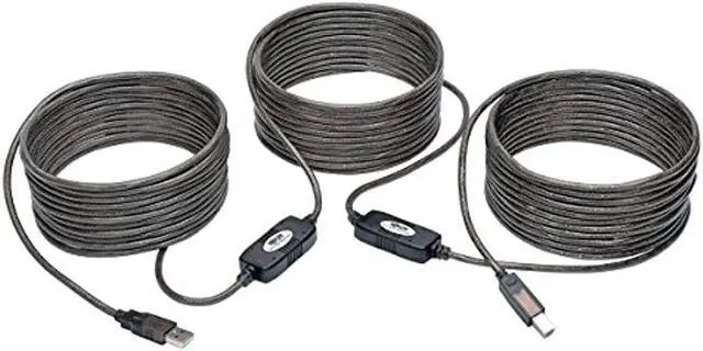 Alt view image 11 of 18 - Tripp Lite USB 2.0 Hi-Speed Active Repeater Cable A/B M/M 480Mbps 50' 50ft