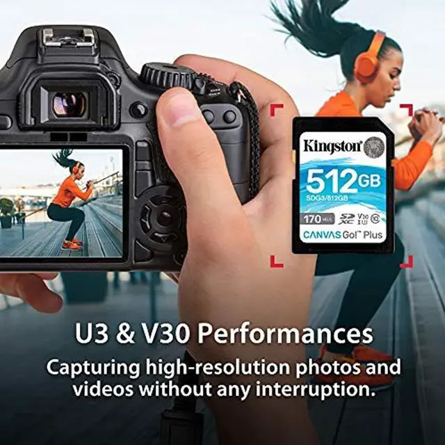 Alt view image 11 of 20 - Kingston Canvas Go! Plus 64 Gb Class 10/Uhs-I (U3) Sdxc
