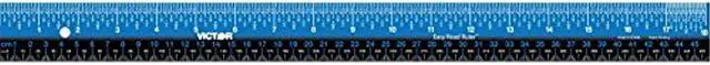 Alt view image 4 of 16 - Victor EZ18SBL Easy Read Stainless Steel Ruler Standard / Metric 18" Blue