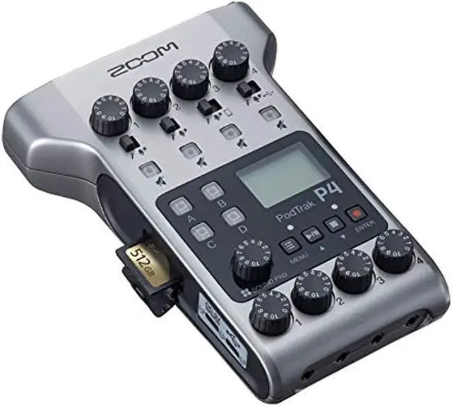 Alt view image 10 of 14 - Zoom PodTrak P4 Portable Multitrack Podcast Recorder Bundle with 4x Zoom ZDM-1 Podcast Pack