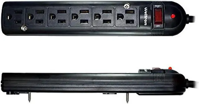 Alt view image 9 of 20 - THIS 6 OUTLET PLASTIC POWER STRIP HAS 750 JOULES, EMI/RFI FILTER AND A 25FT POWE