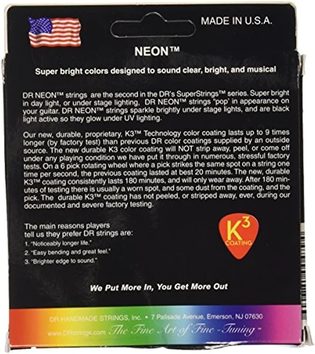 Alt view image 7 of 15 - DR Strings - NEON - MULTI COLOR - Acoustic Guitar Strings MED LT NMCA-11 - 11-50
