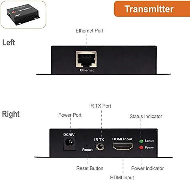 Alt view image 11 of 14 - J-Tech Digital ProAV HDMI Extender Over Single Cat5e/6 Cable TCP/IP 1080p IR Remote - Up to 400' [JTD-EX-120M]