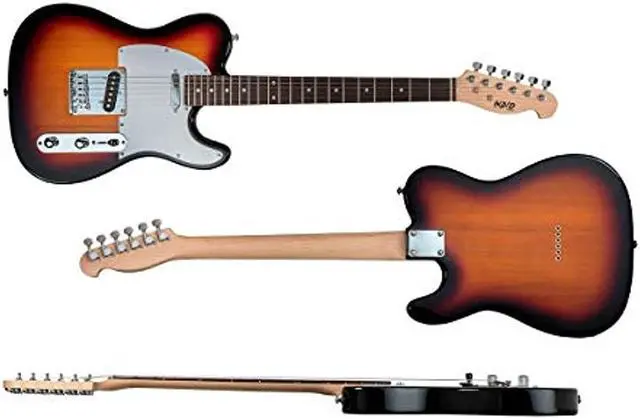 Alt view image 9 of 11 - Monoprice Indio Retro Classic Electric Guitar - Sunburst, With Gig Bag