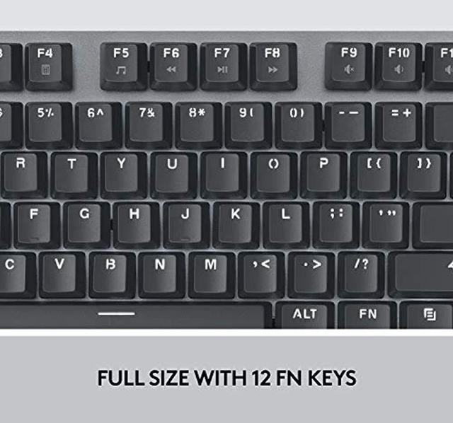 Alt view image 9 of 11 - Logitech K845 Mechanical Illuminated Keyboard, Mechanical Switches, Strong Adjustable Tilt Legs, Full Size, Aluminum Top Case, 104 Keys, USB Corded, Windows (TTC Brown Switches)
