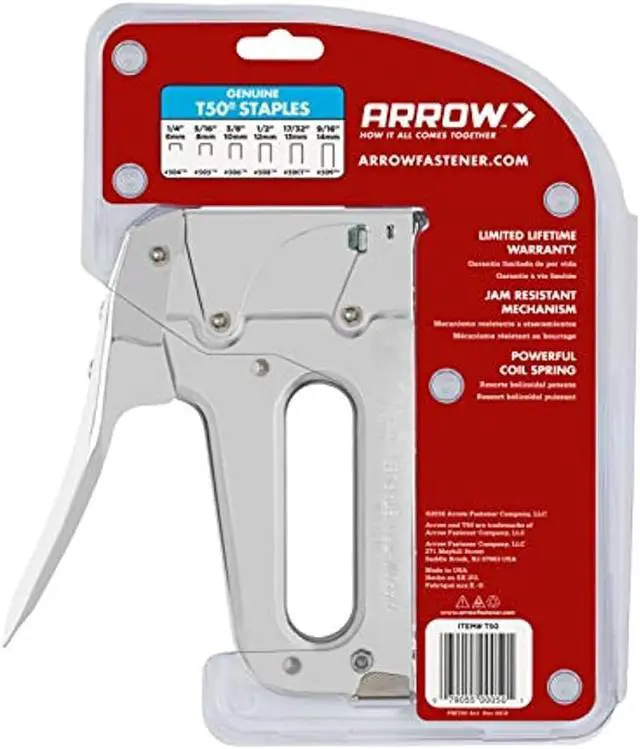 Alt view image 6 of 13 - ARROW T50 Staple Gun,Flat Crown,Use T50 Staples
