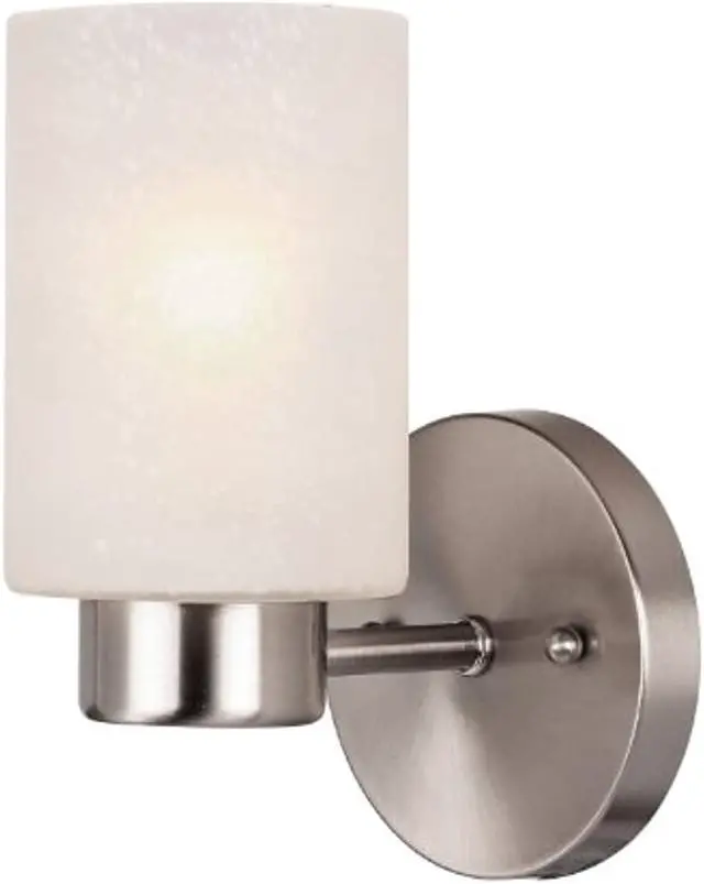 Main image of Westinghouse 6227800 Sylvestre One-Light Indoor Wall Fixture, Brushed Nickel Finish with Frosted Seeded Glass
