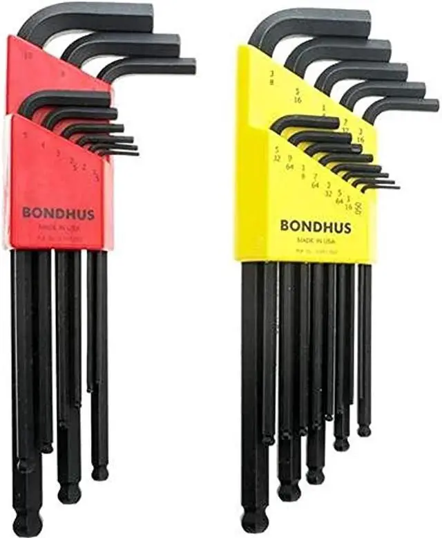 Alt view image 5 of 6 - Bondhus 20199 22-Piece Metric and SAE Balldriver L-Wrench Set Double Pack