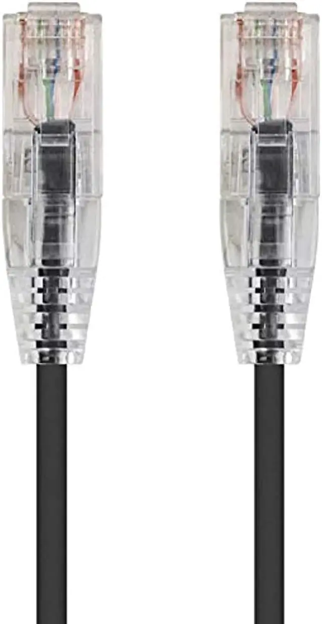 Alt view image 6 of 20 - Monoprice Cat6 Ethernet Patch Cable - 5 feet - Black | Snagless RJ45 Stranded 550MHz UTP CMR Riser Rated Pure Bare Copper Wire 28AWG - SlimRun Series