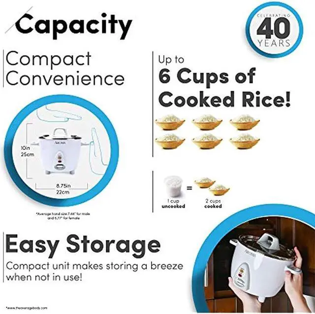 Alt view image 4 of 7 - AROMA ARC-753SG White Simply Stainless 6-Cup Rice Cooker