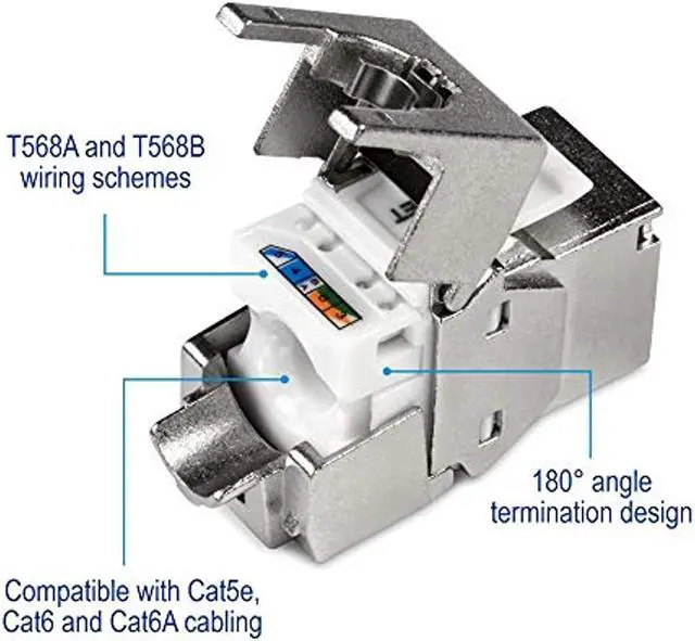 Alt view image 11 of 20 - TRENDnet TC-K06C6A Shielded Cat6A Keystone Jack - 6-Pack