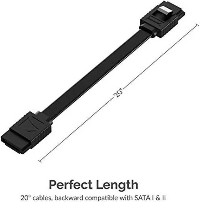 Alt view image 5 of 10 - SABRENT SATA III (6 Gbit/s) Straight Data Cable with Locking Latch for HDD/SSD/CD and DVD Drives (3 Pack - 20-Inch) in Black (CB-SFK3)