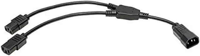 Alt view image 8 of 18 - Tripp Lite P004-18N-2C13 C14 Male to C13 Female Splitter, PDU Style - C14 to 2x C13, 10A, 100–250V, 18 AWG, 18 in., Black