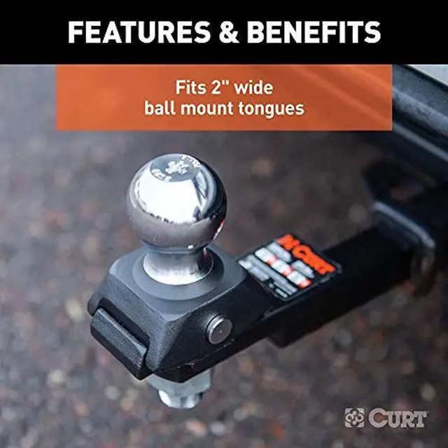 Alt view image 7 of 7 - CURT 40246 RockerBall Cushion Hitch Trailer Ball 3,500 lbs, 2-Inch Diameter, 3/4-Inch Shank