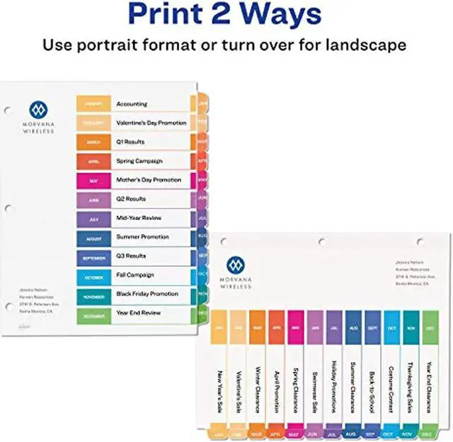 Alt view image 11 of 19 - Avery Ready Index 12 Tab Dividers, Customizable TOC, 6 Sets (11830)