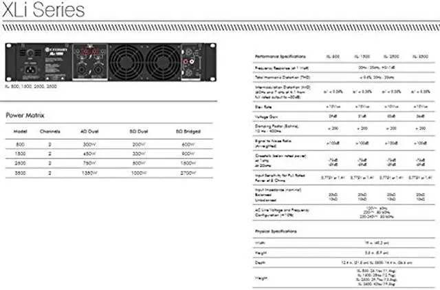 Alt view image 14 of 20 - Crown 2500 Amplifier 1000 W RMS 2 Channel Dark Gray NXLI25000US