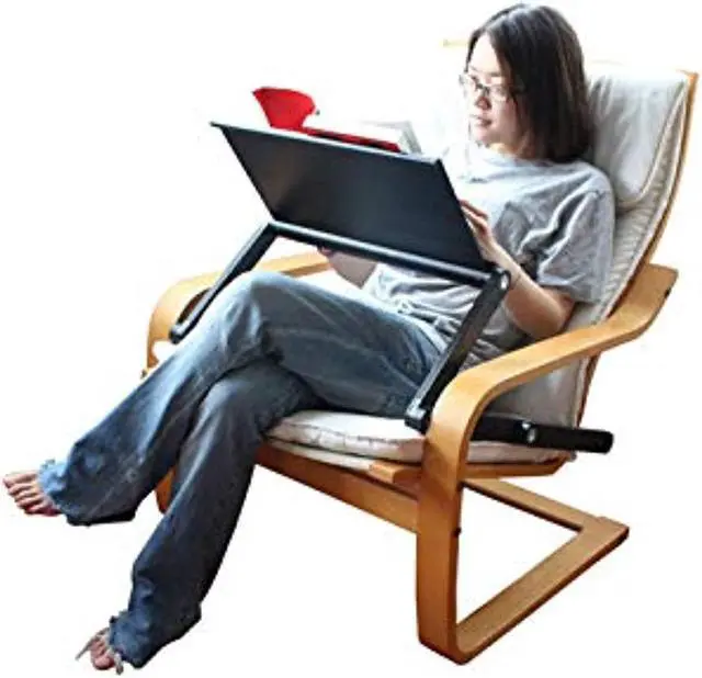 Alt view image 9 of 12 - Adjustable Book Holder and Laptop Stand - Portable Aluminum Book Stand for Textbooks, Cookbooks, Recipe Books, and Tablets