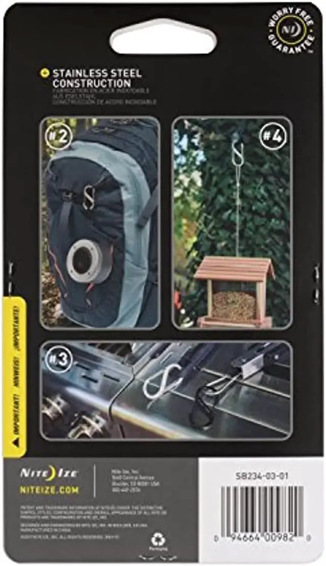 Alt view image 7 of 8 - NITE IZE SB234-03-01 Carabiner Clip,3-1/2 In.,Steel,Black