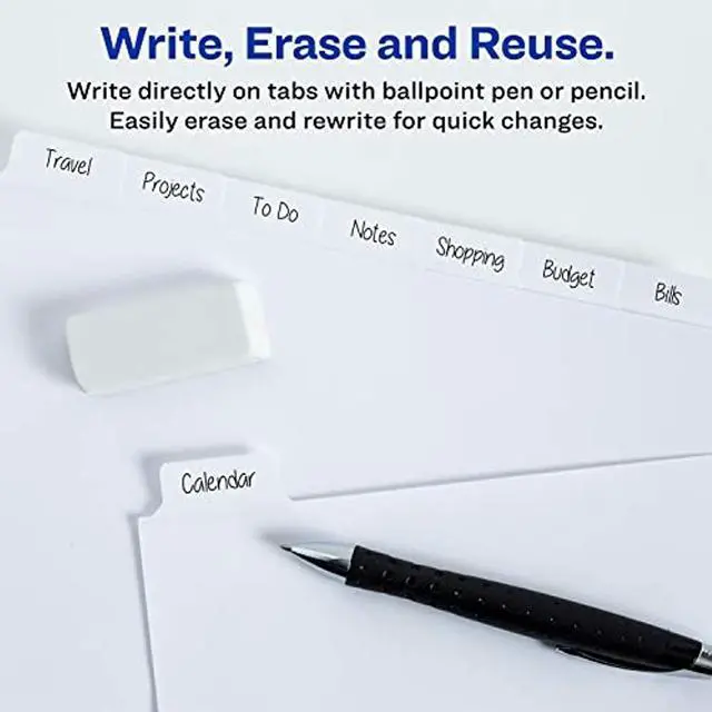 Alt view image 10 of 20 - Avery Write & Erase Big Tab Paper Dividers 8-Tab Letter 23078