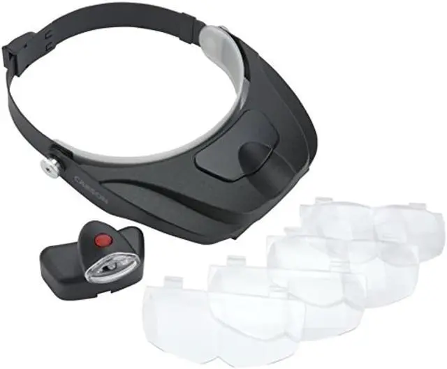 Alt view image 4 of 15 - CARSON CP-60 Carson LED Lighted Head Visor Magnifier 1.5x2x2.5x3x