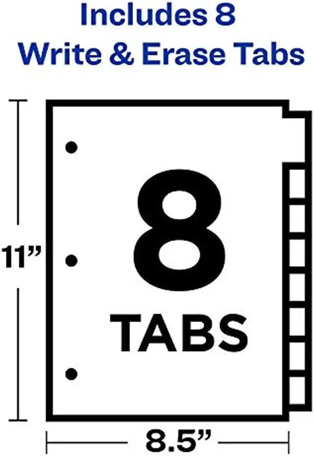 Alt view image 12 of 20 - Avery Write & Erase Big Tab Paper Dividers 8-Tab Letter 23078