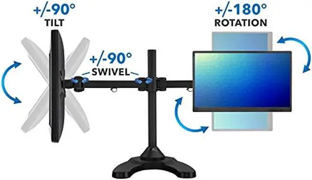 Alt view image 12 of 14 - Mount-It! Dual Monitor Stand | 24" Max Screen Size | Free Standing