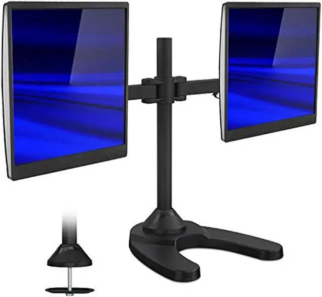 Alt view image 8 of 14 - Mount-It! Dual Monitor Stand | 24" Max Screen Size | Free Standing