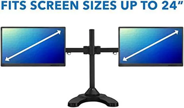 Alt view image 10 of 14 - Mount-It! Dual Monitor Stand | 24" Max Screen Size | Free Standing