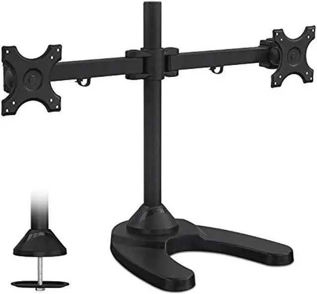 Alt view image 7 of 14 - Mount-It! Dual Monitor Stand | 24" Max Screen Size | Free Standing