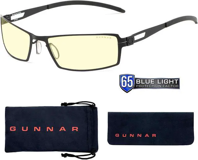 Alt view image 2 of 4 - GUNNAR SHEADOG Computer Glasses Onyx Frame (Amber Lens) Tint 65% Blue Light & 100% UV Protection, G0005-C001