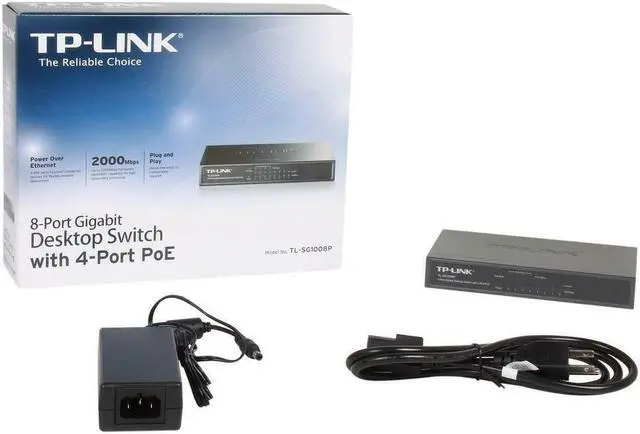 Alt view image 7 of 14 - TP Link 8-Port Gigabit Desktop Switch with 4-Port PoE - TL-SG1008P
