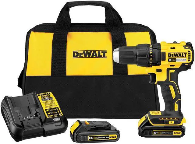 Alt view image 9 of 20 - Black & Decker/Dewalt DCD777C2 Max 20-Volt Compact Drill Driver Kit, Brushless Motor, 2 Lithium-Ion Batteries