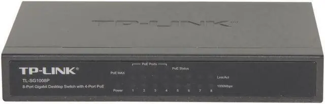 Alt view image 4 of 14 - TP Link 8-Port Gigabit Desktop Switch with 4-Port PoE - TL-SG1008P