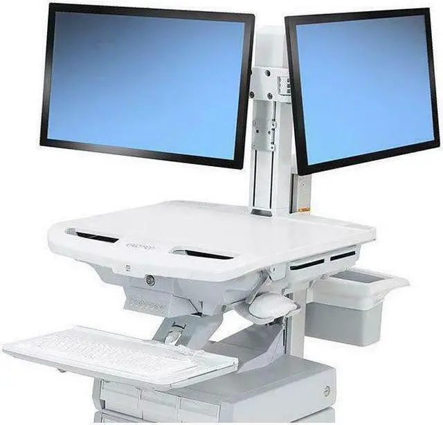 Alt view image 7 of 15 - Ergotron 98-030 Sv Dual Monitor Kit - Adjustable Arm For 2 Lcd Displays - Screen Size: 24 Inch - Cart Mountable