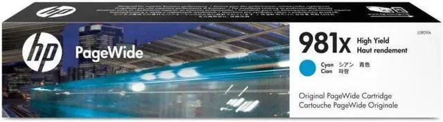 Alt view image 8 of 20 - HP 981X High Yield Cyan Original PageWide Cartridge, ~10,000 pages, L0R09A